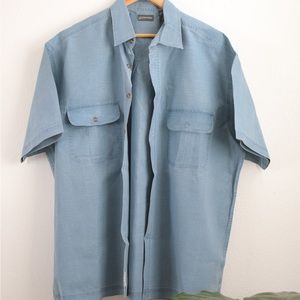 St Johns Bay Blue Button Down Sz: XL